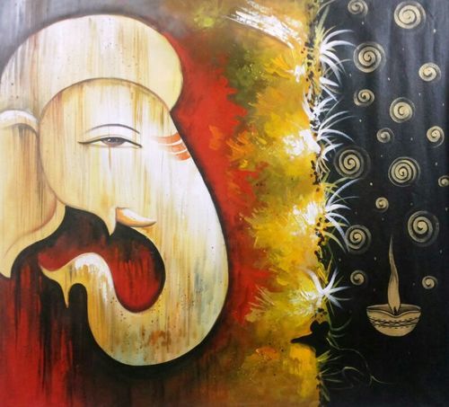 Malerei mit dem Titel "Religion" von Vishal Gurjar, Original-Kunstwerk, Acryl
