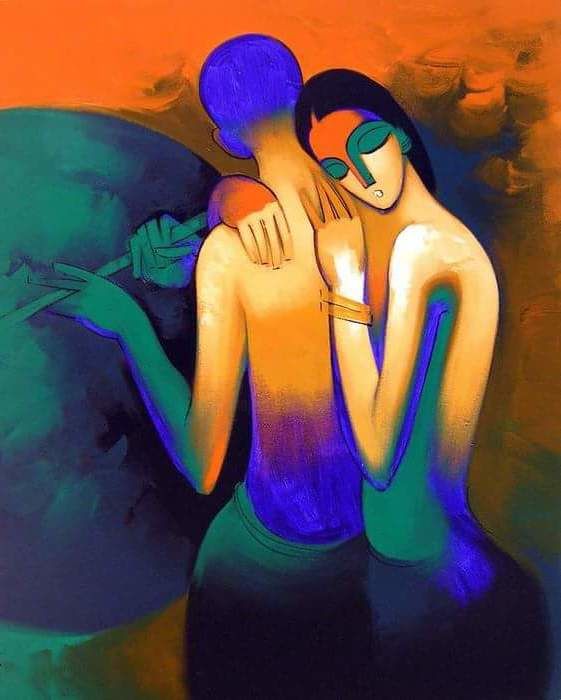 Malerei mit dem Titel "Love" von Vishal Gurjar, Original-Kunstwerk, Acryl