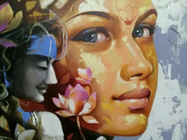Painting titled "Affection" by Vishal Gurjar, Original Artwork, Acrylic