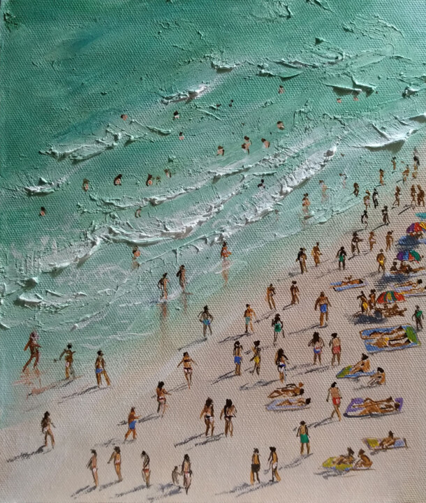 Painting titled "Beach3" by Vishalandra Dakur, Original Artwork, Acrylic
