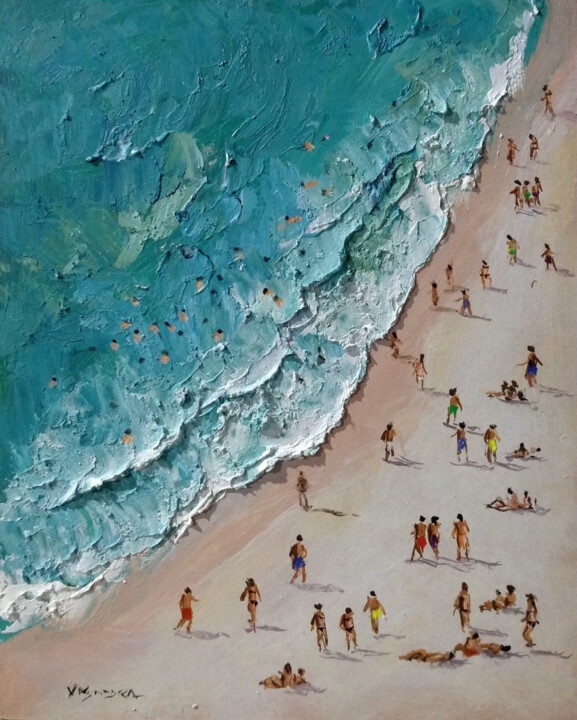 제목이 "Beach9"인 미술작품 Vishalandra Dakur로, 원작, 기름