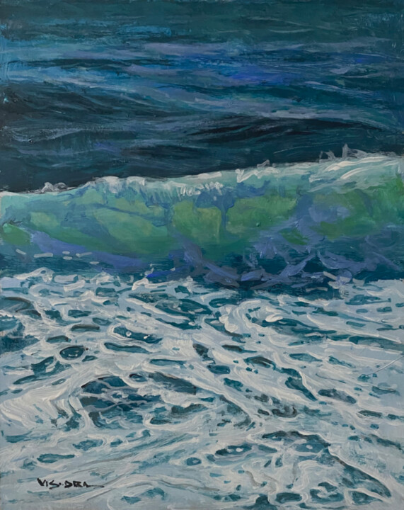 Peinture intitulée "wave" par Vishalandra Dakur, Œuvre d'art originale, Acrylique