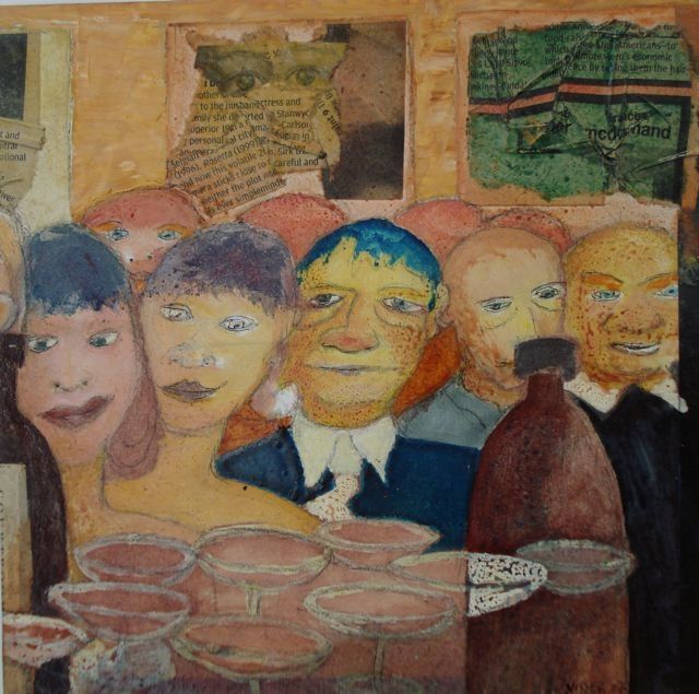 Картина под названием "Bar et galerie" - Gerrit Gerard Visser, Подлинное произведение искусства