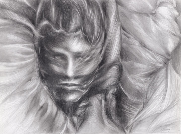 Drawing titled "Fantasma" by Adriana Mueller, Original Artwork, Pencil