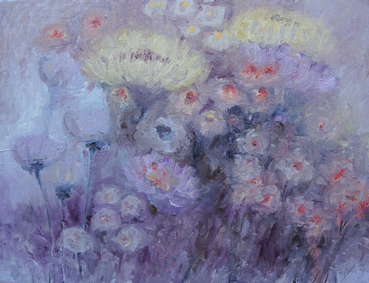 「wildflowers-oil-pai…」というタイトルの絵画 Vita Danevaによって, オリジナルのアートワーク, オイル