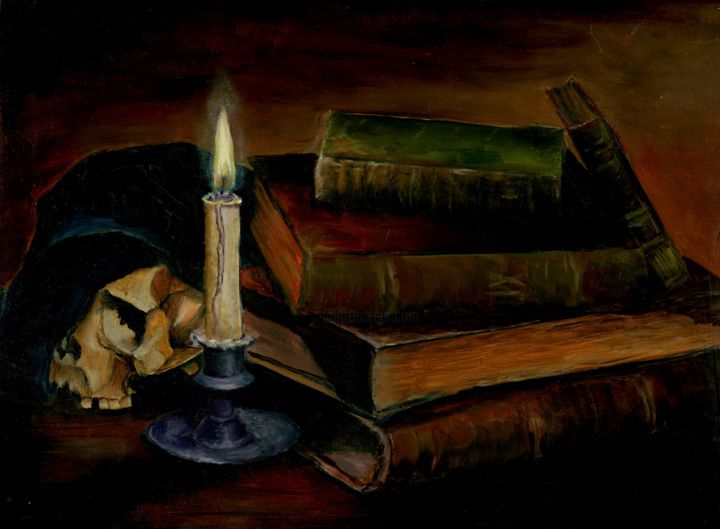 Painting titled "Memento Mori. Still…" by Vita Schagen, Original Artwork, Oil