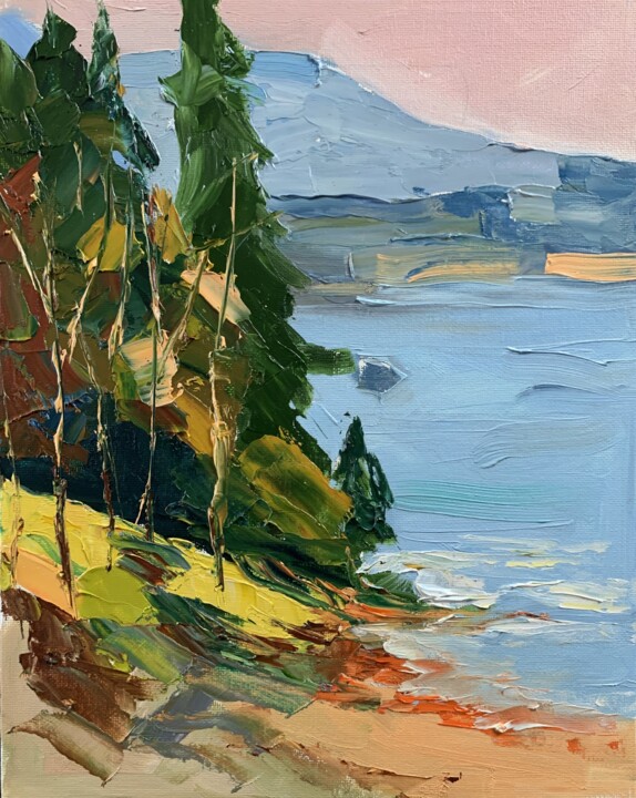 Peinture intitulée "Landscape.#55" par Vita Schagen, Œuvre d'art originale, Huile Monté sur Carton