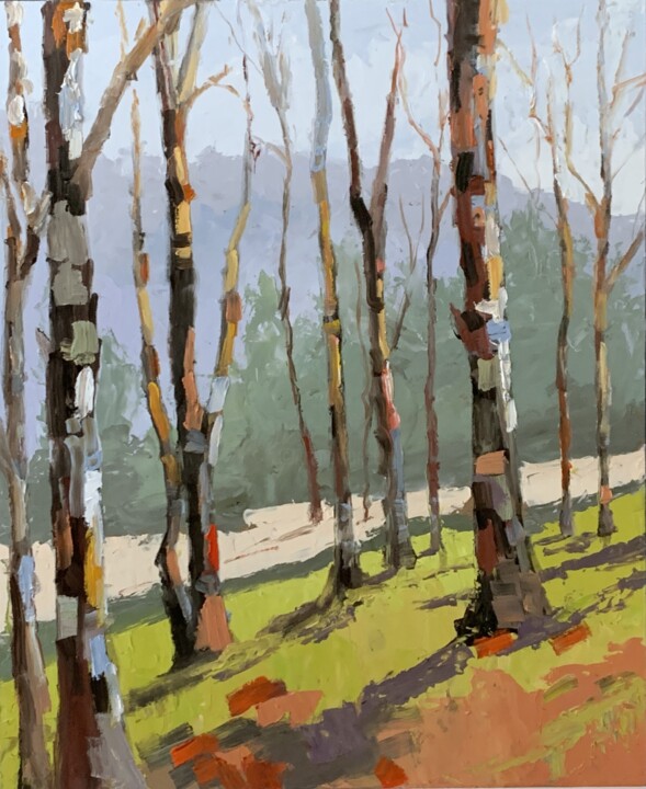 Peinture intitulée "Forest of Sunlit So…" par Vita Schagen, Œuvre d'art originale, Huile
