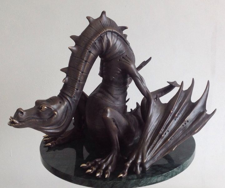 Sculpture titled "Дракон "Валерик"" by Vitali Semenchenko, Original Art, Metals