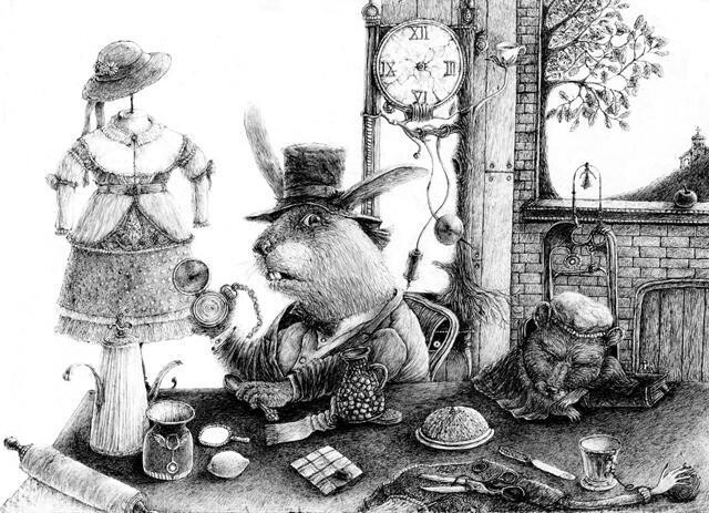 Drawing titled "Teatime" by Vitalii Lototskii, Original Artwork, Other