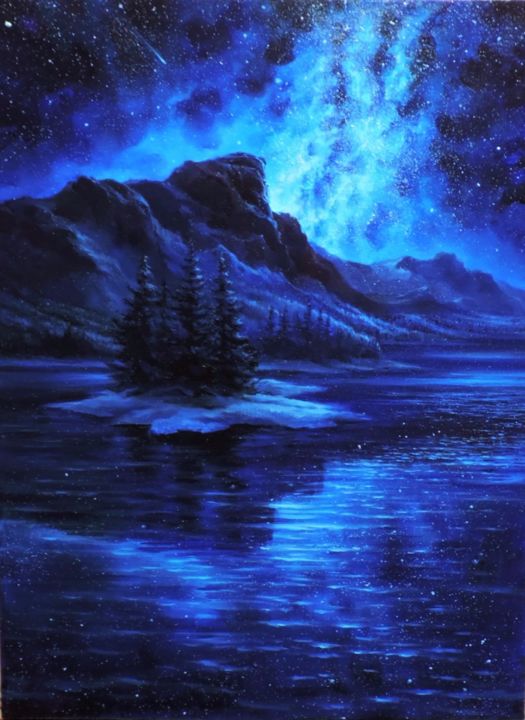 Картина под названием ""Shine of stars"" - Vitalii Mykhailyshyn, Подлинное произведение искусства, Масло