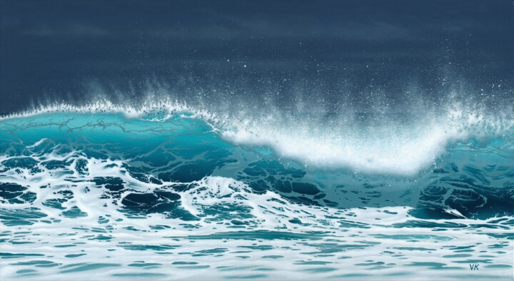 Pintura titulada "Sea energy" por Vitalii Kazantsev, Obra de arte original, Oleo