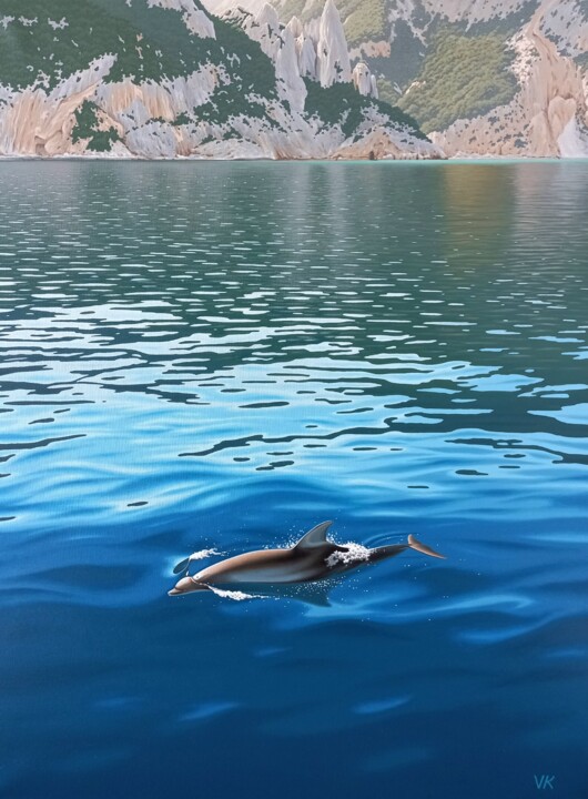 Картина под названием ""The warm sea"" - Виталий Казанцев, Подлинное произведение искусства, Масло