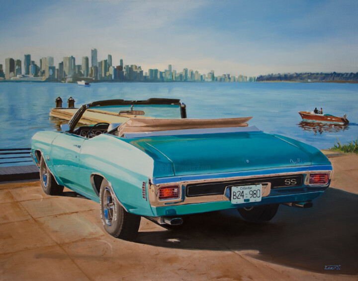 Картина под названием "Chevrolet Chevelle…" - Виталий Леер, Подлинное произведение искусства, Масло