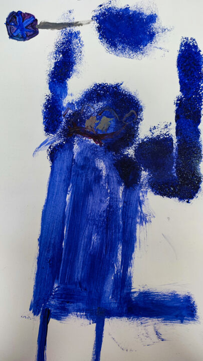 Drawing titled "Azul" by Vitālijs Petkuns, Original Artwork, Acrylic