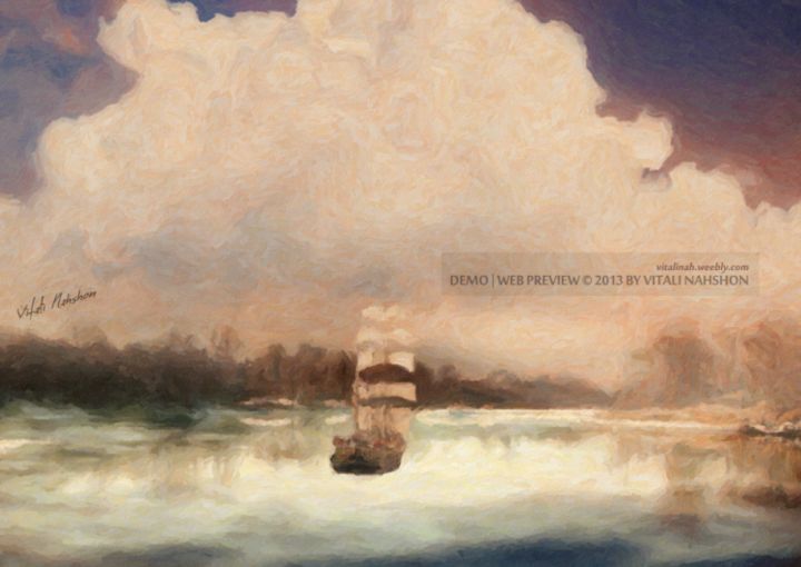 Pittura intitolato "River of Dreams" da Vitali Nahshon, Opera d'arte originale