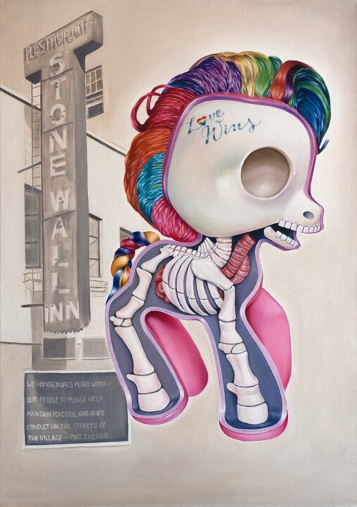 Peinture intitulée "My Little Pony and…" par Vitalina Desbocada, Œuvre d'art originale, Huile