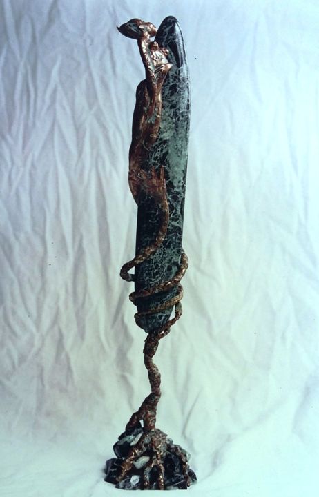 Sculpture titled "SENSUEL DUEL" by Vitalino Sculpteur, Original Artwork, Metals