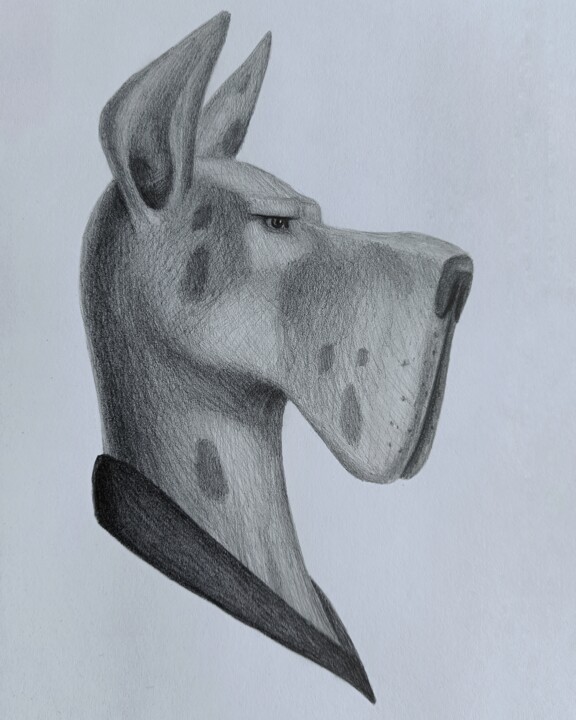 Drawing titled "dog pencil painting" by Vitaly.Arts, Original Artwork, Pencil