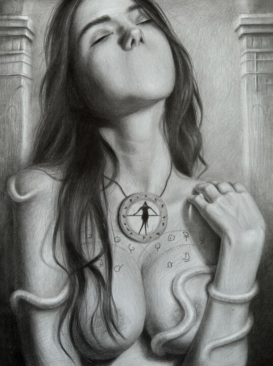 Dessin intitulée "occult world" par Vitaly.Arts, Œuvre d'art originale, Crayon