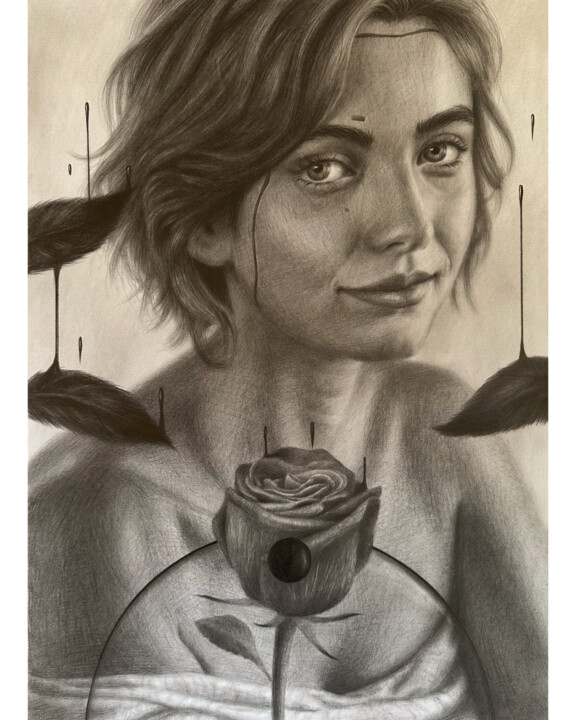 Dessin intitulée "Dangerous AI" par Vitaly.Arts, Œuvre d'art originale, Graphite