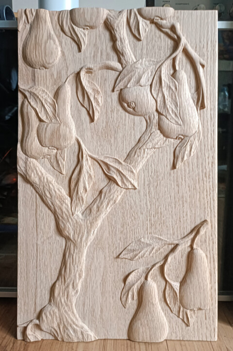 Skulptur mit dem Titel "Pear tree (White Oa…" von Vitaly Moiseev, Original-Kunstwerk, Holz