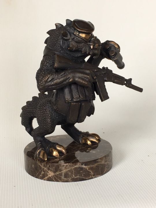 Sculpture titled "Пограничник" by Vitaliy Semenchenko, Original Art, Bronze