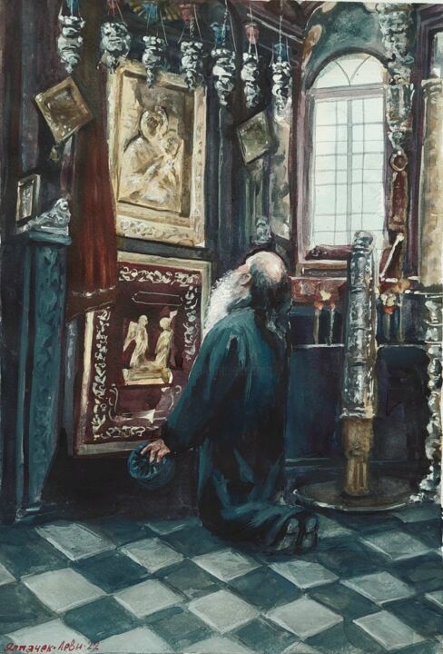 Картина под названием ""Have mercy on us,…" - Виталий Гацуцын (Ялпачек-Леви), Подлинное произведение искусства, Акварель