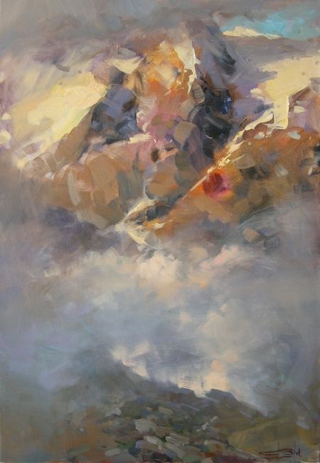 Pittura intitolato "Alibek in the cloud…" da Vitalymakarov, Opera d'arte originale