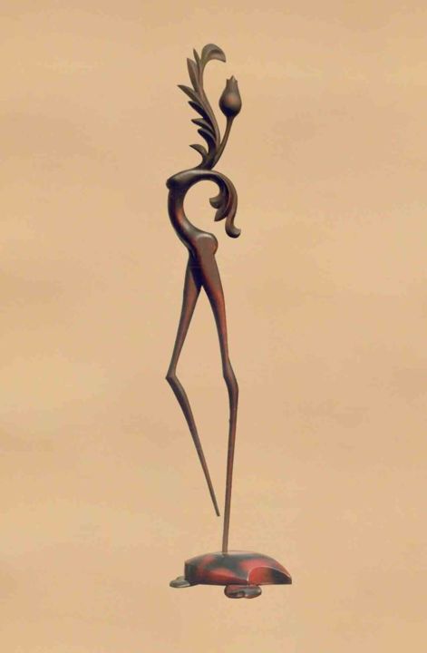 Sculpture titled "Tulip" by Alexander Shkarbanenko, Original Art, Wood
