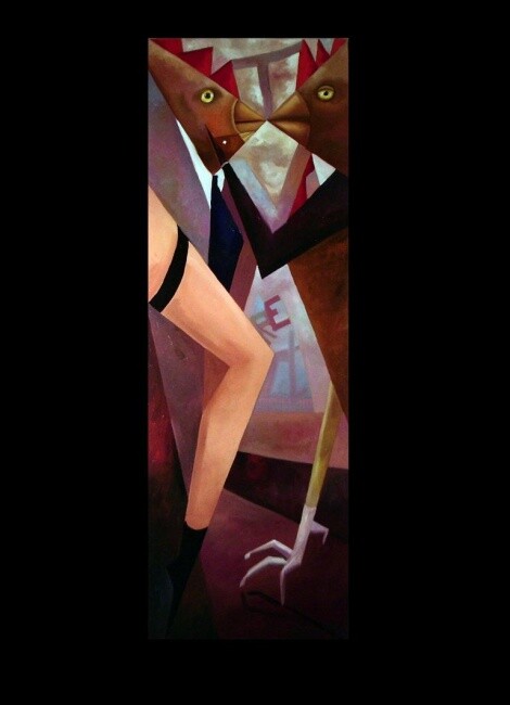 Картина под названием "TV" - Vito Pastore D'Ostuni, Подлинное произведение искусства