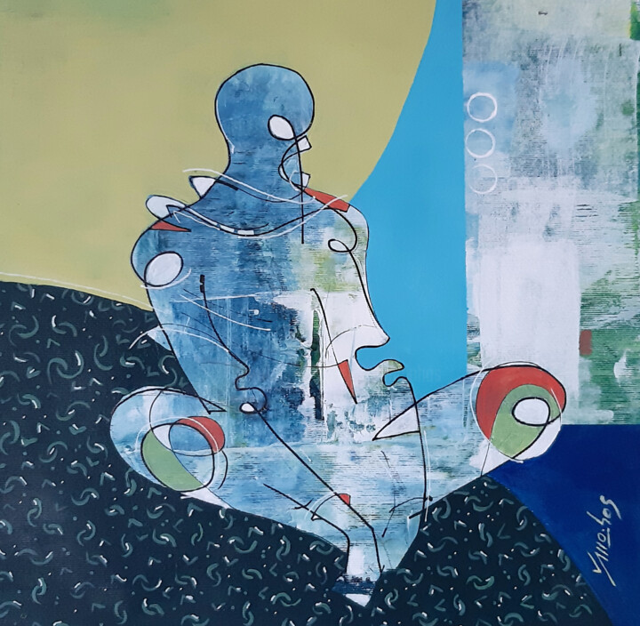 Malerei mit dem Titel "Pose 08" von Vitor Moinhos, Original-Kunstwerk, Acryl