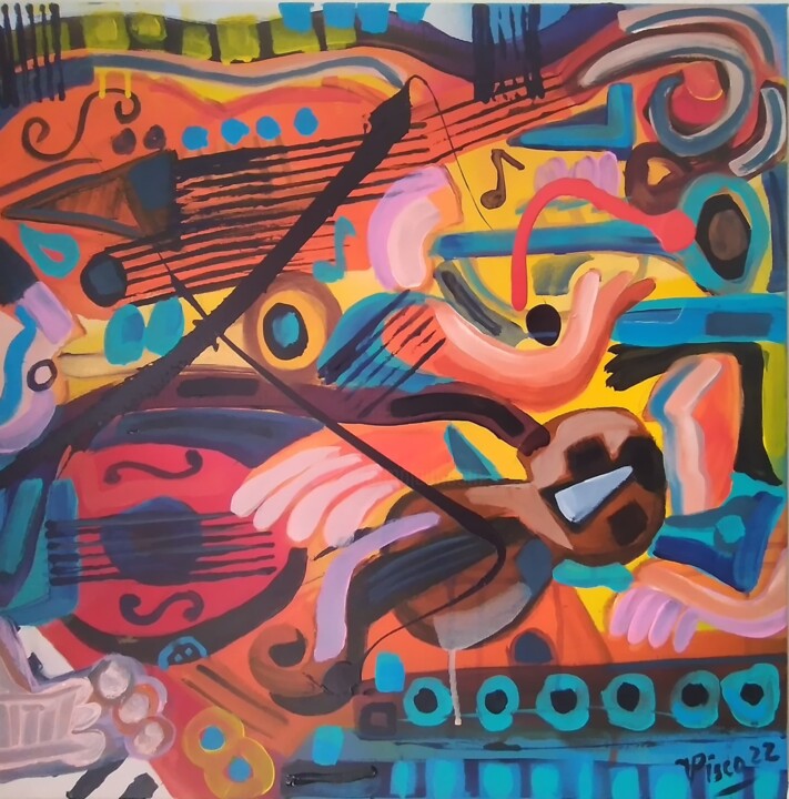 Pintura intitulada "Music" por Vitor Pisco, Obras de arte originais, Acrílico