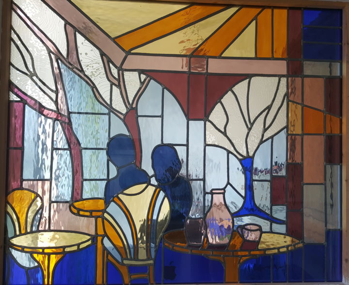 Artcraft titled "café en ville" by Ln Grand, Original Artwork