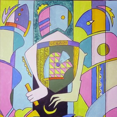 Painting titled "Formes anthropomorp…" by Victor Valente, Original Artwork, Acrylic