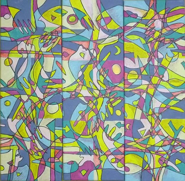 Painting titled "Tableau variable II…" by Victor Valente, Original Artwork, Acrylic