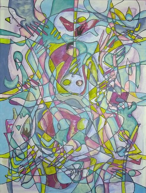 Painting titled "Sans  titre n°628" by Victor Valente, Original Artwork, Acrylic