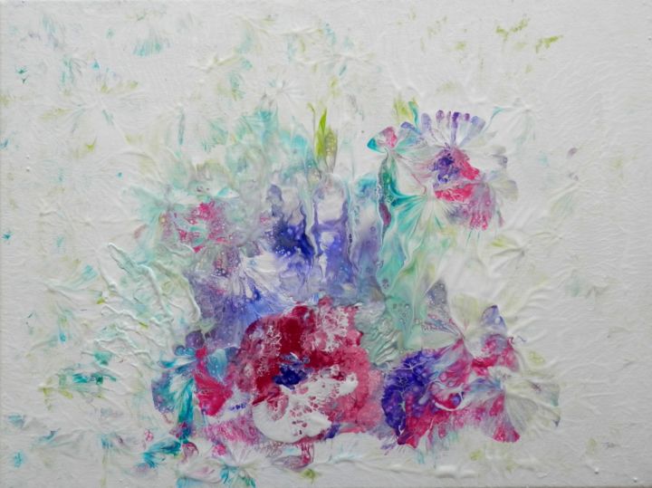 제목이 "abstraction-florale…"인 미술작품 Viviane Farrugia로, 원작, 아크릴