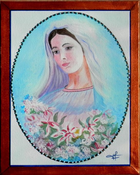 Pintura intitulada "MARIE" por Viviane Farrugia, Obras de arte originais, Acrílico