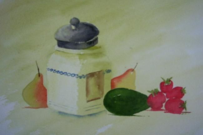 Painting titled "Still life with coo…" by Viv De Boo, Original Artwork