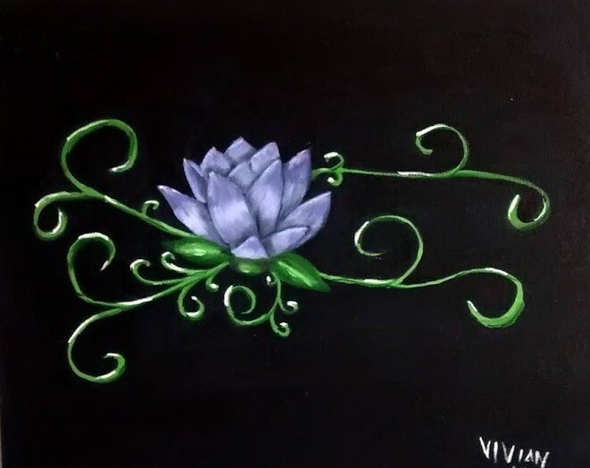 "Love Lotus" başlıklı Tablo Vivian Pontes tarafından, Orijinal sanat, Petrol