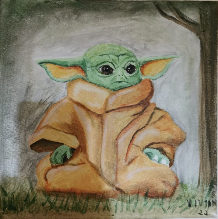 "Baby Yoda" başlıklı Tablo Vivian Pontes tarafından, Orijinal sanat, Akrilik