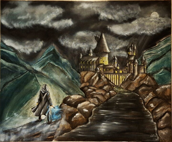 "Hogwarts the Legacy" başlıklı Tablo Vivian Pontes tarafından, Orijinal sanat, Petrol