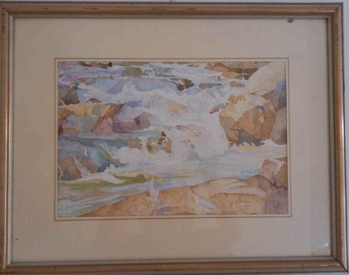 Pittura intitolato "Ruscello (Nunziante…" da Irpinian Art Gallery (Viviana Miele), Opera d'arte originale, Acquarello