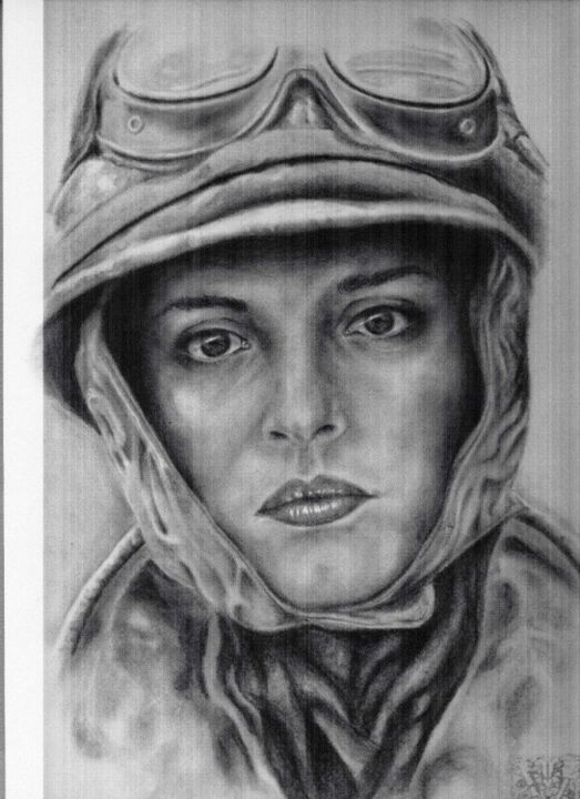 Drawing titled "Aviator" by Viviana Bellanza, Original Artwork