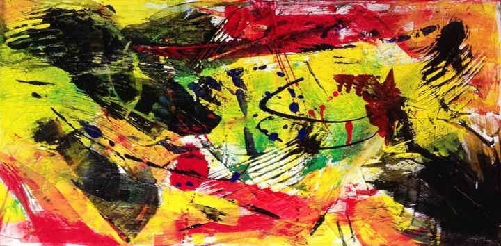 Painting titled ""Les déboires de Ma…" by Viv, Original Art, Acrylic