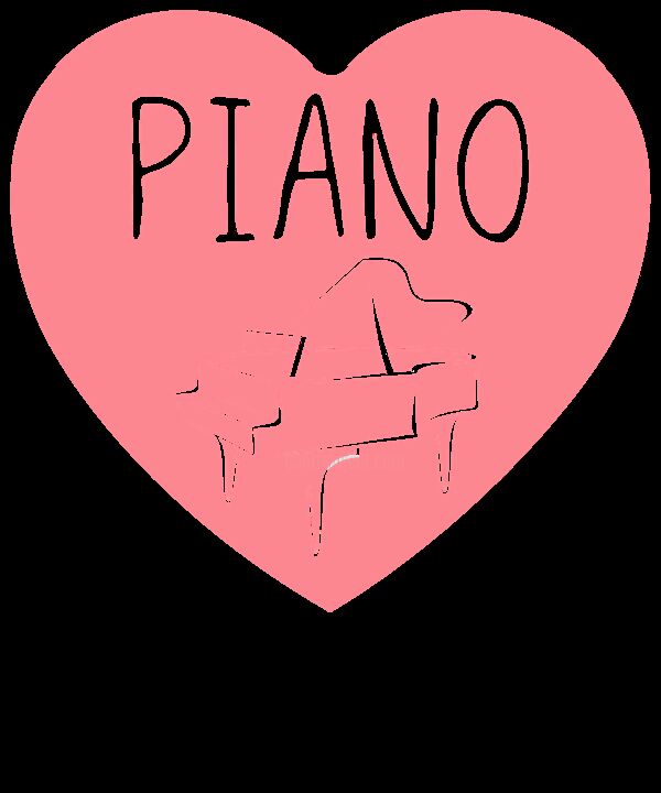 Digital Arts titled "I Love Piano Heart…" by Viviane Cruickshank, Original Artwork, Digital Painting