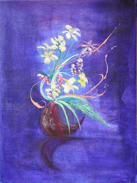 Painting titled "Ikebana" by Viba, Original Artwork