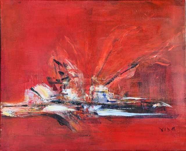 Painting titled "rouge" by Viba, Original Artwork