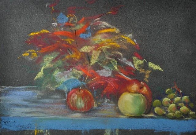 Peinture intitulée "parfum d'automne" par Viba, Œuvre d'art originale